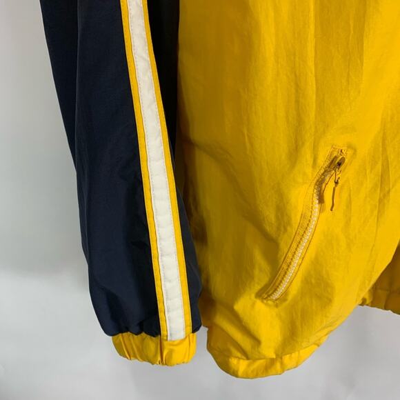 Vintage Pullover Windbreaker Yellow Navy Blue Large.35 - Picture 3 of 4